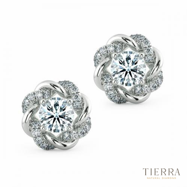 Bông tai kim cương Halo tinh tế